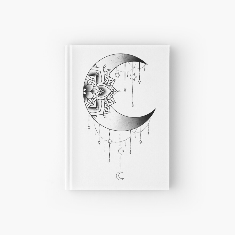 Moon and Stars Mandala Die Cut Sticker – Artwork By Louise