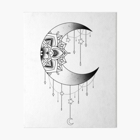 Mandala Crescent Moon Tattoo Idea