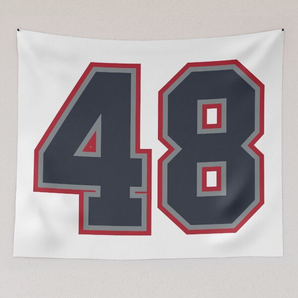 Item preview, 48 Navy Grey Red Sports Number Fourty-Eight designed and sold by HelloFromAja.