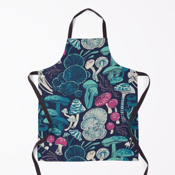 Item preview, Mystical fungi // midnight blue background mint teal and dark pink wild mushrooms designed and sold by SelmaCardoso.