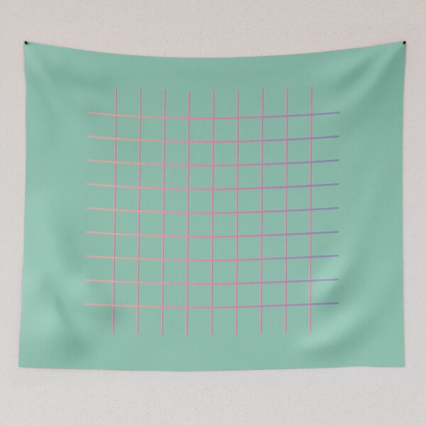Item preview, Pink and Turquoise Checker Box Grid Pattern designed and sold by ArtbyCharmante.
