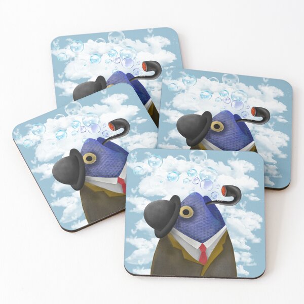 Item preview, Fish in a bowler hat painting designed and sold by purumArt.
