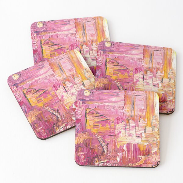 Item preview, Village in the sun - pink houses designed and sold by Psychopeeet.