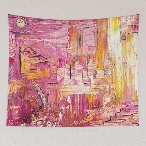 Item preview, Village in the sun - pink houses designed and sold by Psychopeeet.