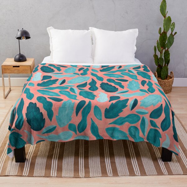 Item preview, Hot Cool Leaves | Coral and Teal designed and sold by RebeccaFlaherty.
