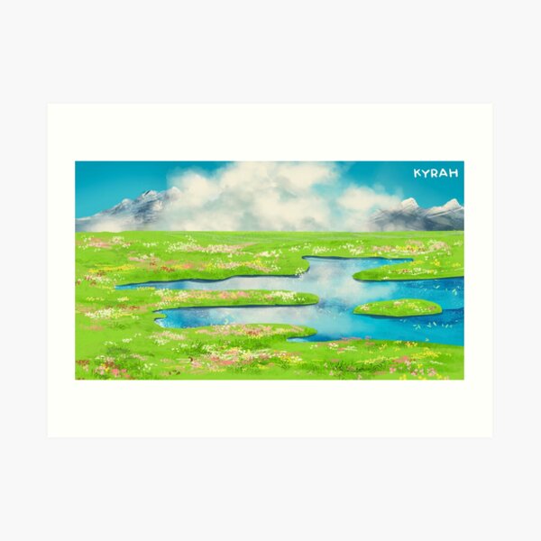 Howl's Moving Castle Landscape Art Print