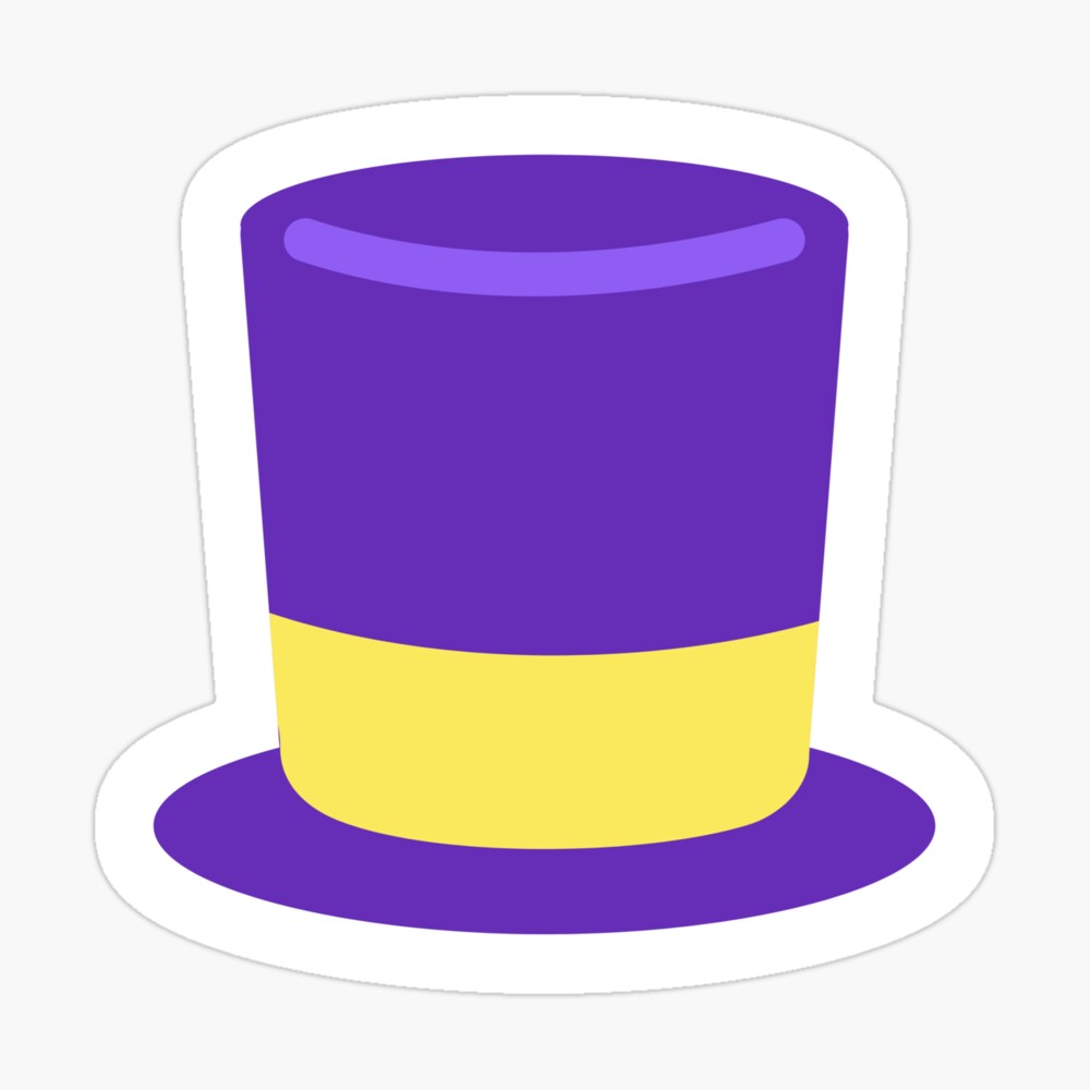 Purple And Yellow Top Hat Poster By Simplysharon Redbubble - roblox purple banded top hat