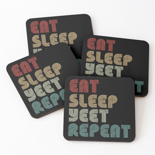 Item preview, Eat Sleep Yeet Repeat Line Retro Typography designed and sold by magiccato.