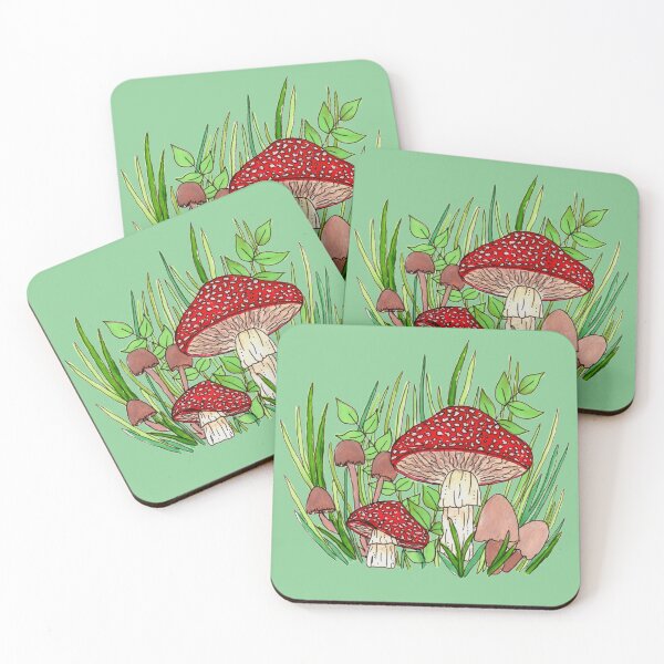 Item preview, Toadstools and mushrooms in the grass designed and sold by Beardraws18.