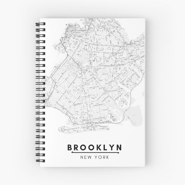 Item preview, Brooklyn Black and White Map designed and sold by creative-boo.