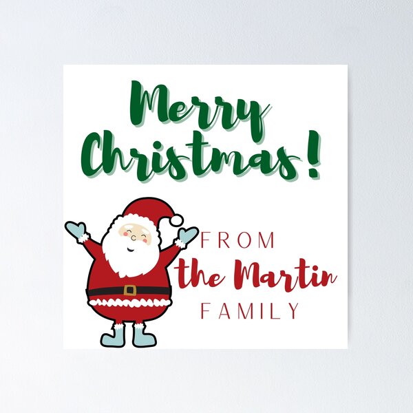 Item preview, Merry Christmas From The Martin Family designed and sold by blacklittlemoon.