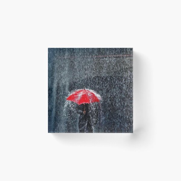Item preview, Walking in the rain red umbrella splash designed and sold by MindChirp.