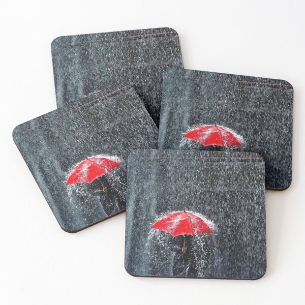 Item preview, Walking in the rain red umbrella splash designed and sold by MindChirp.