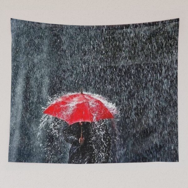 Item preview, Walking in the rain red umbrella splash designed and sold by MindChirp.