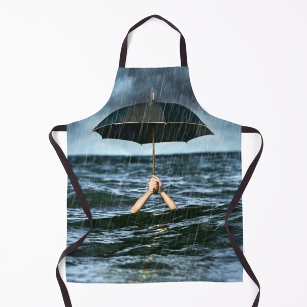 Item preview, Rain holding black umbrella in ocean underwater designed and sold by MindChirp.
