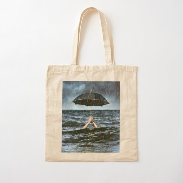 Item preview, Rain holding black umbrella in ocean underwater designed and sold by MindChirp.
