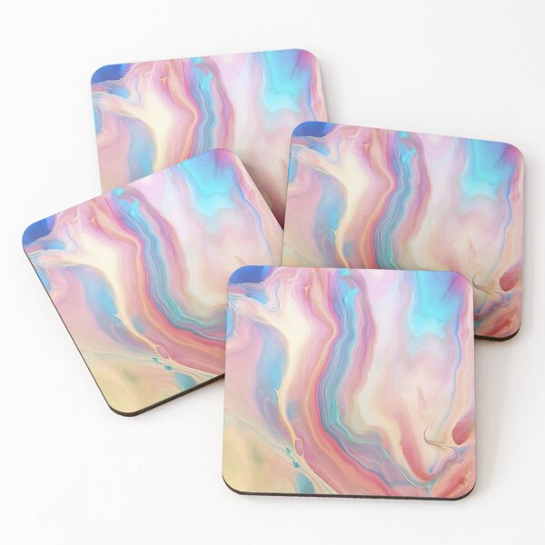 Item preview, Heavenly Marble Swirls of Blue, Pink, White and Yellow Abstract Pattern designed and sold by Alicia Chee.