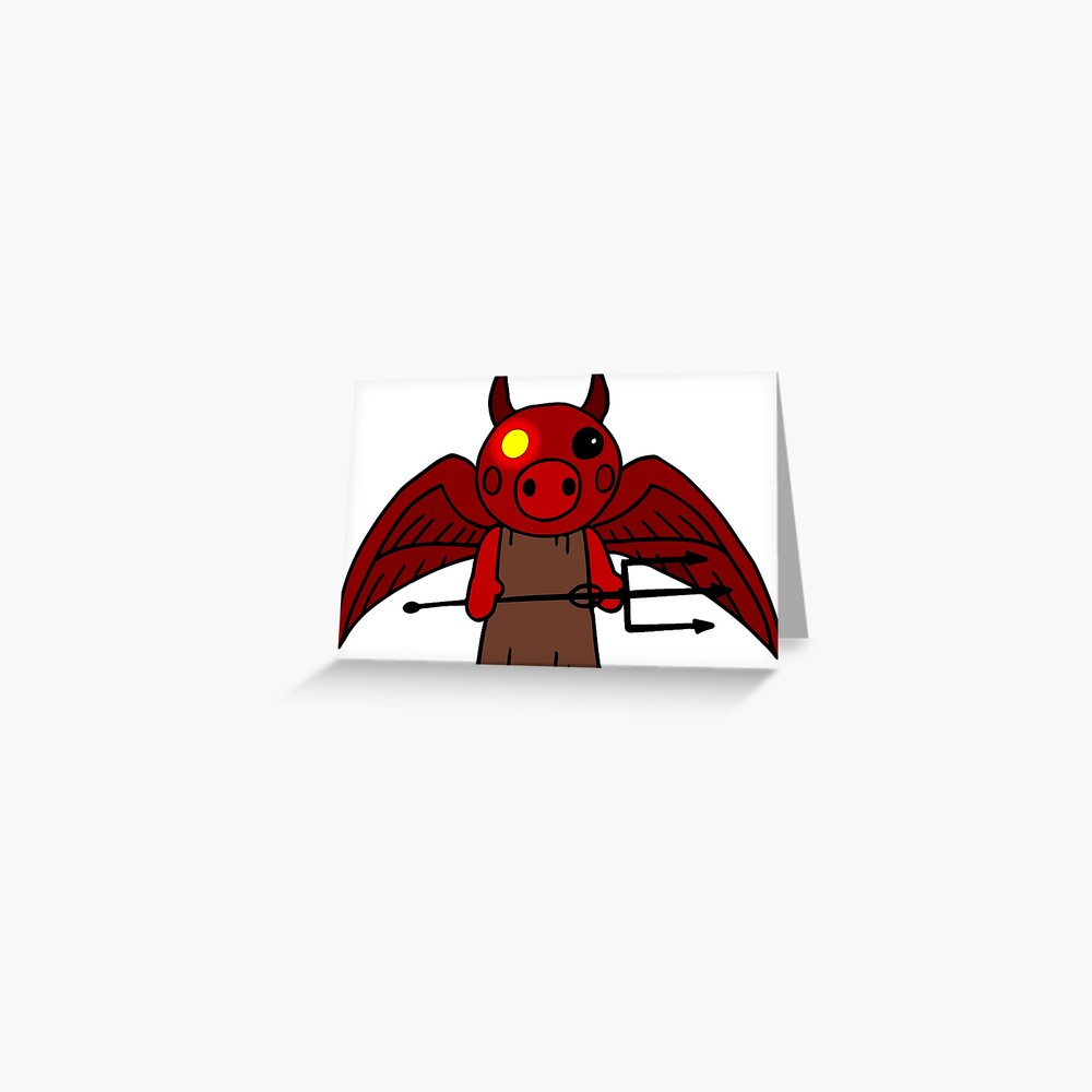 Devil Pig Skin Greeting Card By Stinkpad Redbubble - dark devil roblox
