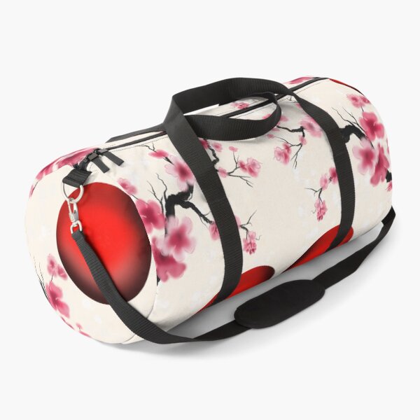 Item preview, Watercolor sumie sakura cherry blossoms with a red rising sun pattern designed and sold by CuisineCat.