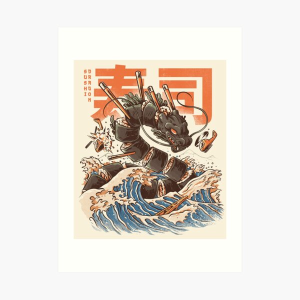 Great Sushi Dragon Art Print