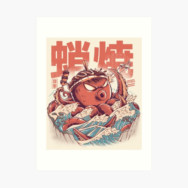 Takoyaki-Angriff Kunstdruck