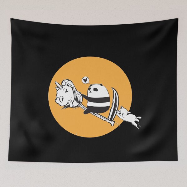 Item preview, Panda And Cat Riding a Dead Unicorn designed and sold by Maroddi.