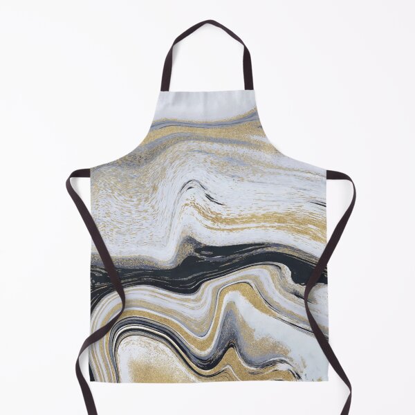 Item preview, Elegant Marble Swirls of White Black and Gold Glitter Abstract Pattern designed and sold by Alicia Chee.
