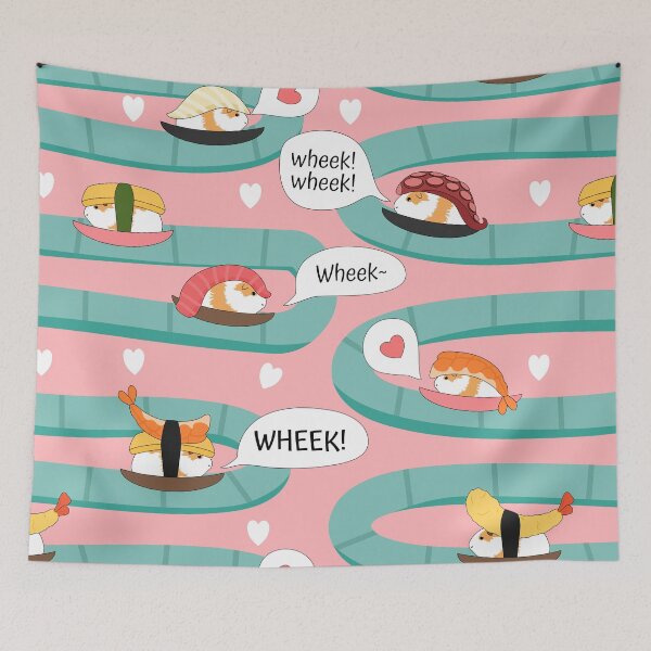 Item preview, Cute Guinea Pig Sushi designed and sold by Lulupainting.