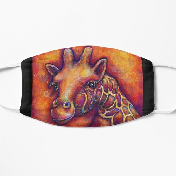 Abstract Giraffe Painting in Bright Colors Flat Mask