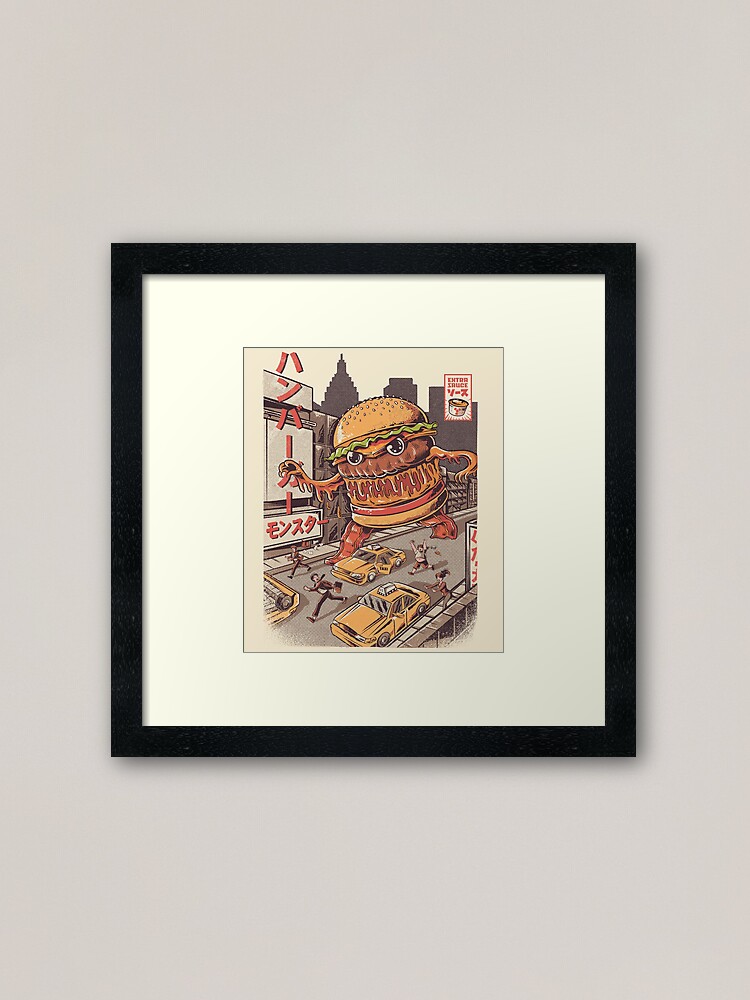 Alternate view of BurgerZilla Framed Art Print