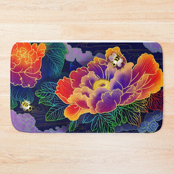 Item preview, BEES AROUND COLORFUL FLOWER designed and sold by Lisa Johnson.