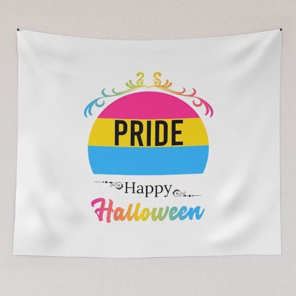 Item preview, Pansexual Pride Flag Halloween design for pan romantic in white designed and sold by anins-azuree.