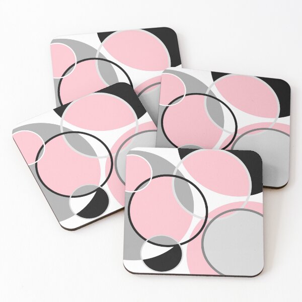 Item preview, Modern Pattern Pink and Black Circles designed and sold by P9Designs.
