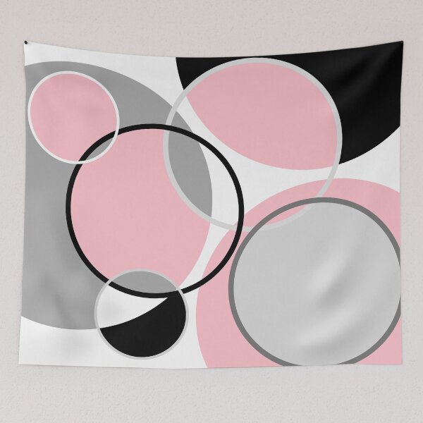 Item preview, Modern Pattern Pink and Black Circles designed and sold by P9Designs.