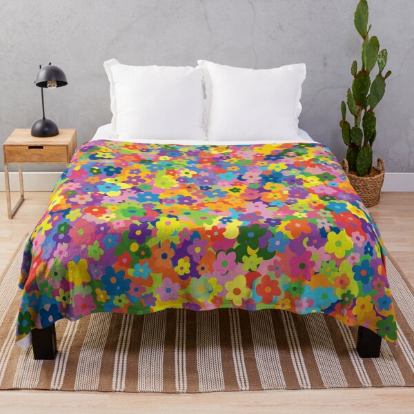 Item preview, Rainbow Flowers Psychedelic Vintage Floral Pattern designed and sold by Grace Martyn.