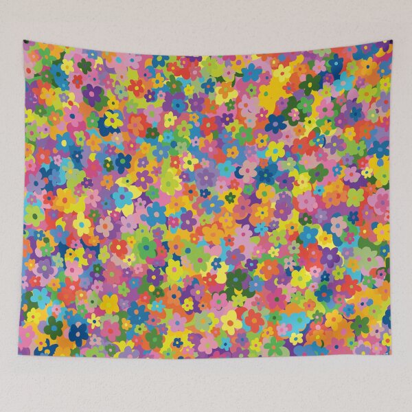 Item preview, Rainbow Flowers Psychedelic Vintage Floral Pattern designed and sold by Grace Martyn.