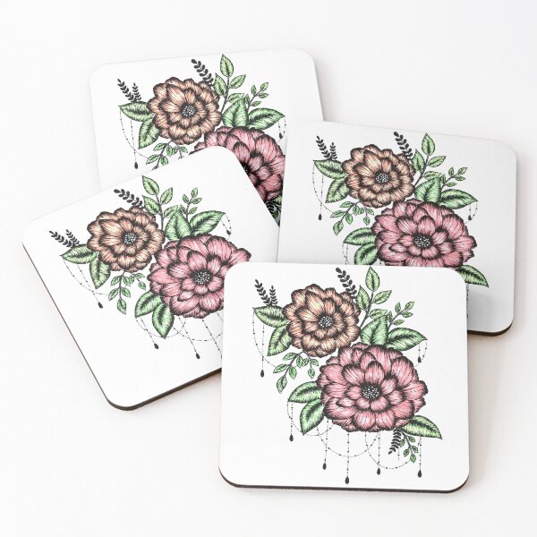Item preview, Water-colored floral sketch designed and sold by Mandala & More.