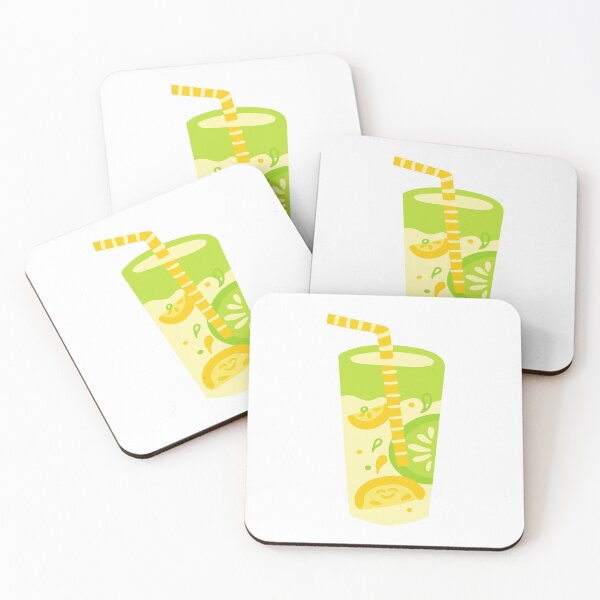 Item preview, Yellow and Green Lemonade in Glass with Straw illustration designed and sold by simplysharon.