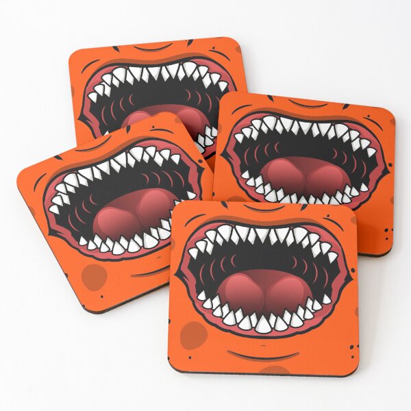 Item preview, Red fish mouth scary Halloween cartoon designed and sold by dreamofdenim.