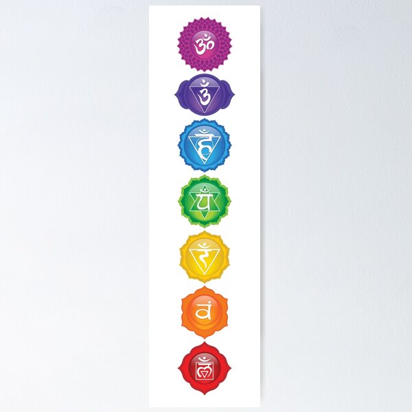 Item preview, 7 Chakra Symbols - 01 VT WBG designed and sold by chakraplaza.