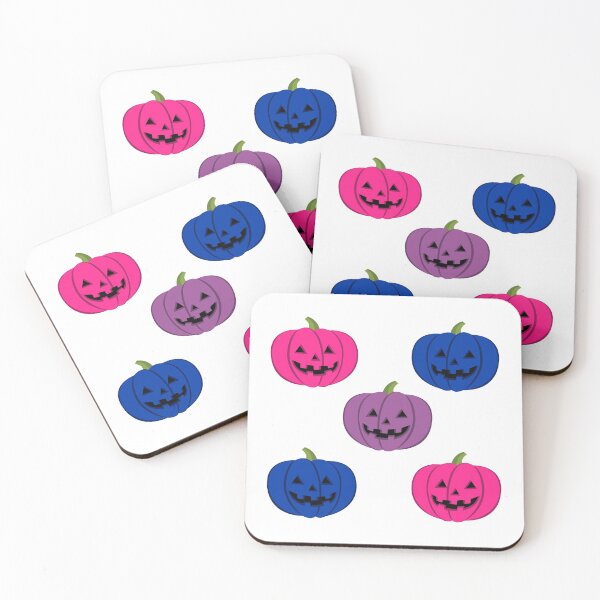 Item preview, Bisexual Pride Flag Halloween Pumpkin design for bi romantic in white designed and sold by anins-azuree.