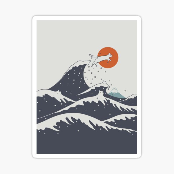 Cat Landscape 55C Sticker