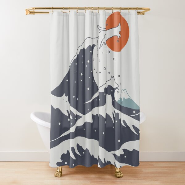 Cat Landscape 55C Shower Curtain