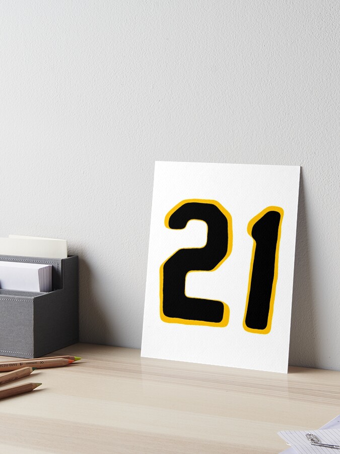 Roberto Clemente #21 Jersey Number Art Board Print for Sale by