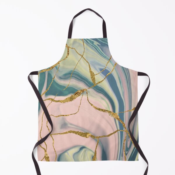 Item preview, Fancy Marble Swirls of Pink Green and Gold Glitter Abstract Pattern designed and sold by Alicia Chee.