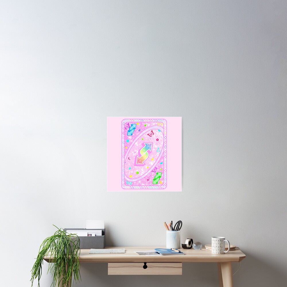  y2k rainbow uno reverse card poster by icecreamfreeze redbubble