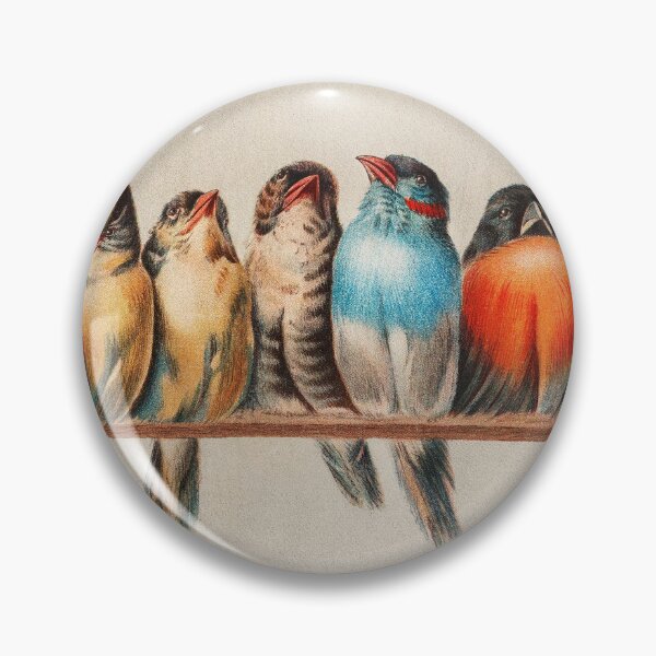 Item preview, Vintage Art Parakeets Perched Birds designed and sold by AugustDesign.