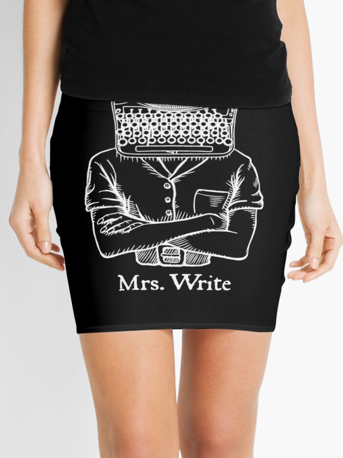 Mrs. Write Author Writer Vintage Typewriter Funny Word Pun | Mini Skirt