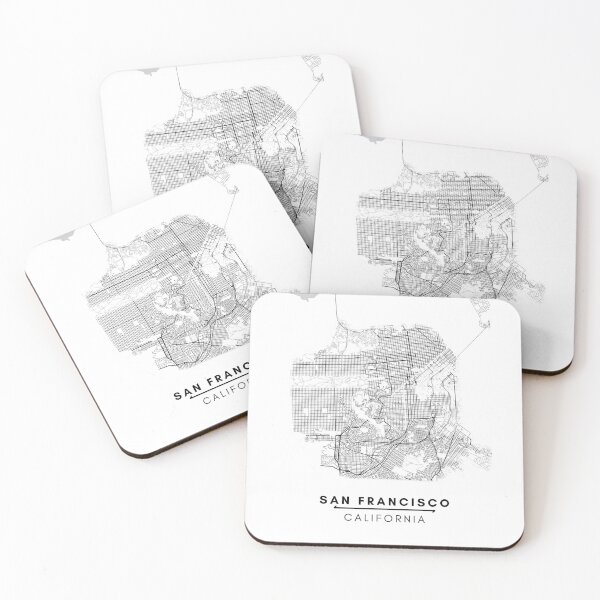 Item preview, San Francisco Black and White Map designed and sold by creative-boo.