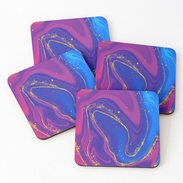 Item preview, Powerful Marble Swirls of Red Purple Blue and Gold Glitter Abstract Pattern designed and sold by Alicia Chee.